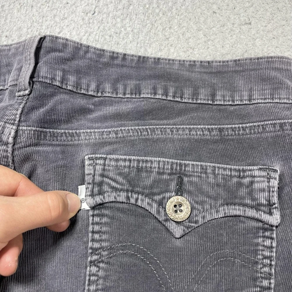 Levis Corduroy Pants Womens 10 Gray‎ 560 Slender Boot Cut Stretch Jeans Casual